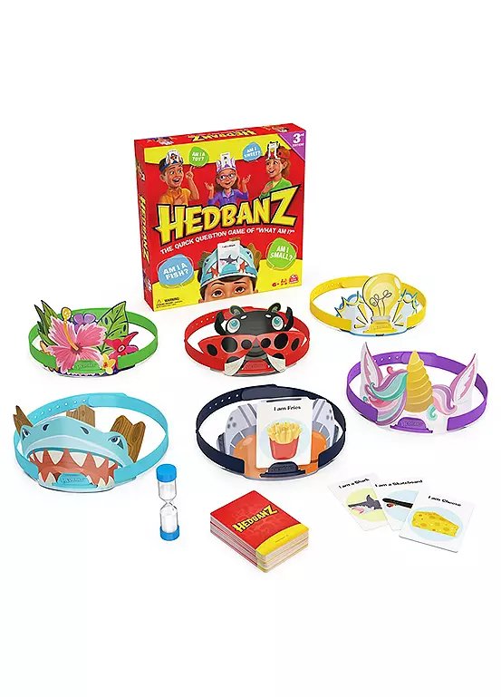 Spin Master Games Hedbanz Refresh Game 3rd Edition with 6 Headbands and 69 Cards