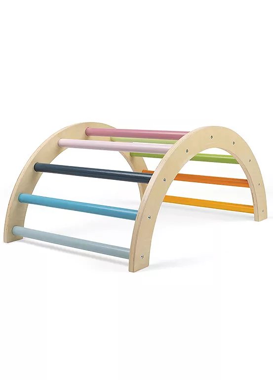 Bigjigs Toys Arched Climbing Frame with Pastel Rainbow Rungs