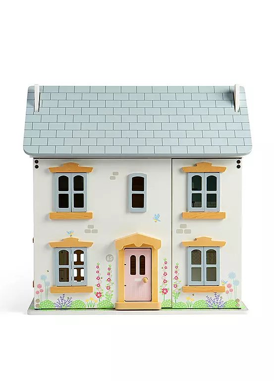 BIGJIGS Toys Summer Cottage Wooden Dolls House with Victorian Features