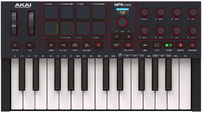 Akai MPK Mini Mk4 Compact MIDI Keyboard and Pad Controller - Black