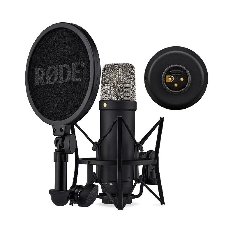 Rode NT1 5th Generation Studio Condenser Microphone with SM6 Shockmount & Pop Filter - Black