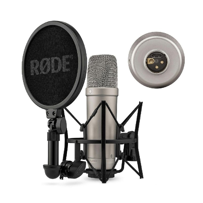Rode NT1 5th Generation Studio Microphone with SM6 Shockmount & Pop Filter - Silver