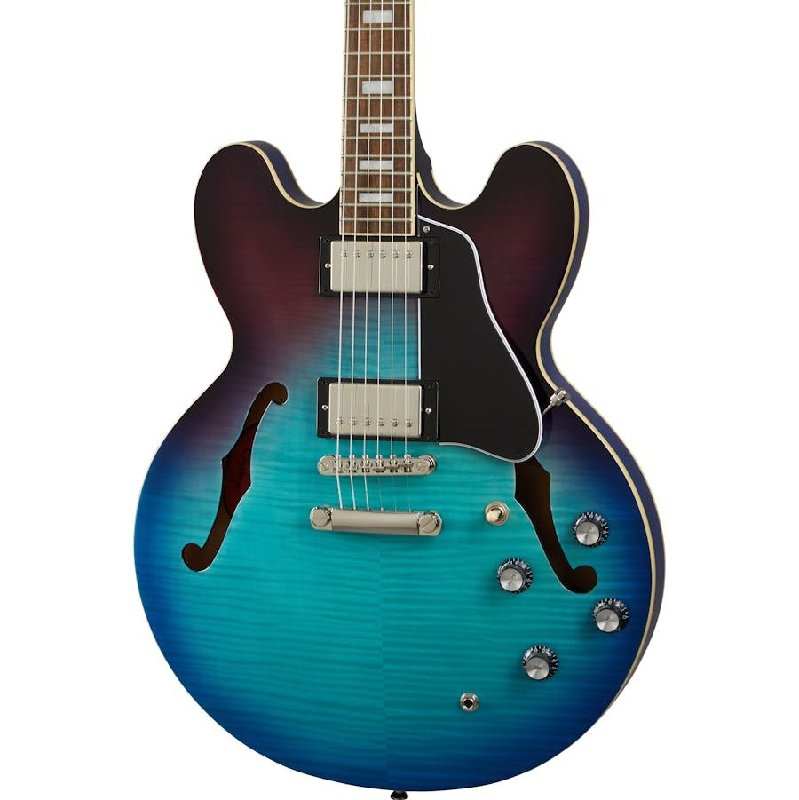 Epiphone Inspired by Gibson ES-335 Figured Semi-Hollow Electric Guitar in Blueberry Burst