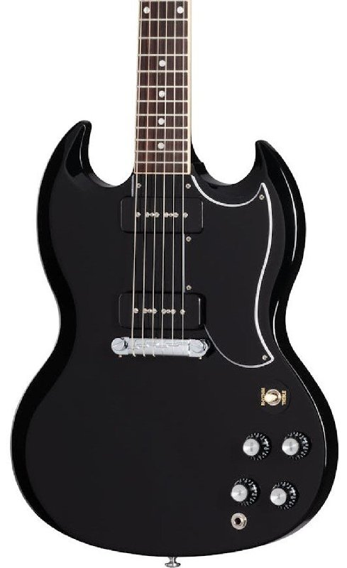 Gibson SG Special Electric Guitar in Ebony with P-90 Pickups and Hardshell Case