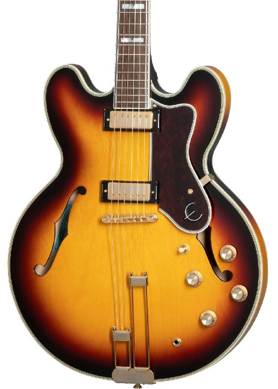 Epiphone Sheraton Semi-Hollow Electric Guitar with Premium Gig Bag, Vintage Sunburst