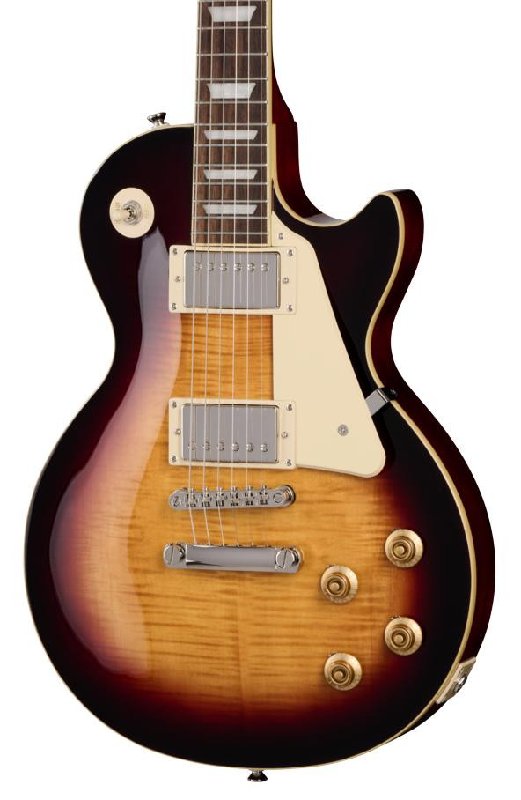Epiphone Les Paul Standard 50s Figured Bourbon Burst Electric Guitar with Premium Gig Bag