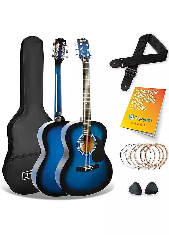 3rd Avenue Full-Size Acoustic Guitar Pack with Bag, Natural, 40in
