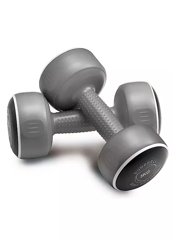 Body Sculpture Smart Dumbbells Pair, 2 x 5kg, Grey