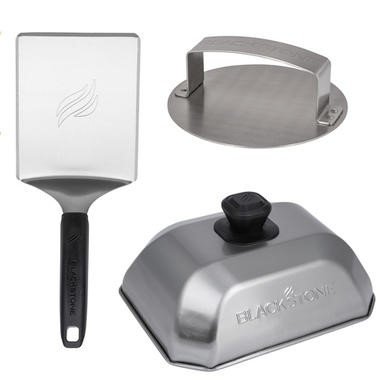 Blackstone 3 Piece Hamburger Kit with Spatula, Press and Basting Dome