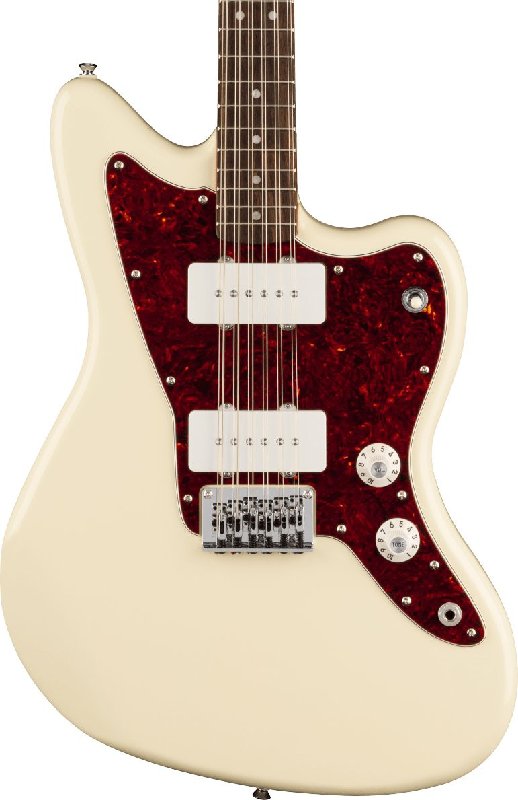 Squier Paranormal Jazzmaster XII 12-String Electric Guitar, Olympic White with Laurel Fingerboard