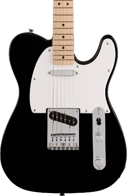 Squier Sonic Telecaster Electric Guitar, Maple Fingerboard, White Pickguard, Black