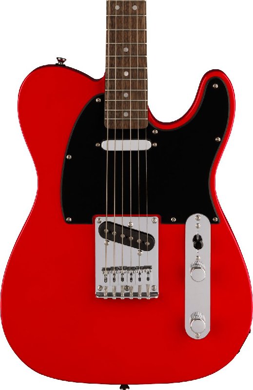 Squier Sonic Telecaster Electric Guitar with Laurel Fingerboard, Black Pickguard, Torino Red