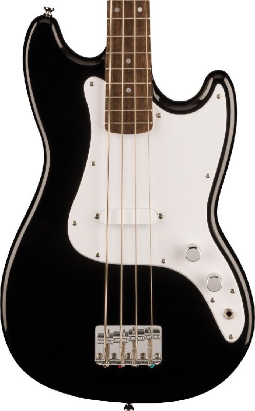 Squier Sonic Bronco Bass Guitar, Black with White Pickguard, Laurel Fingerboard