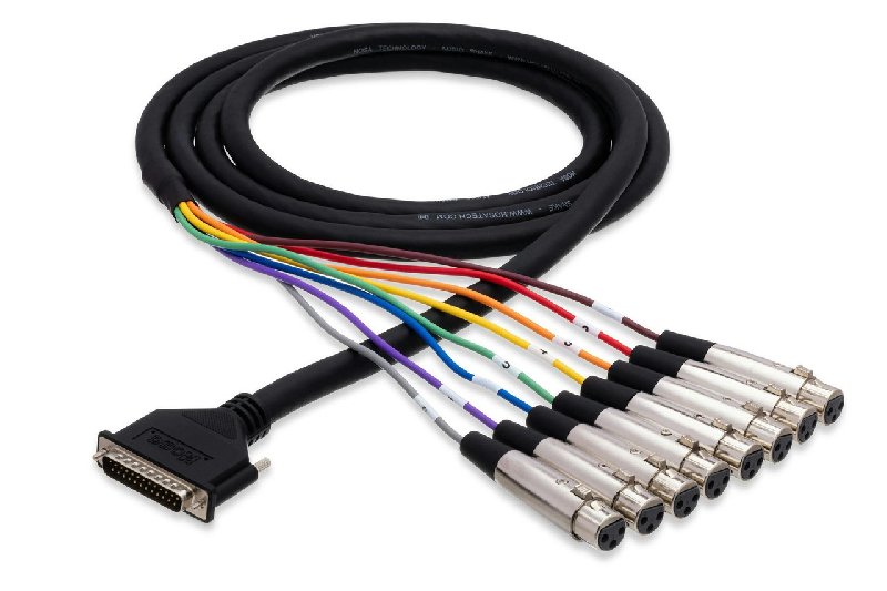 Hosa DTF-803 DB25 to 8 X Female XLR Balanced Snake Cable - 3 Metre