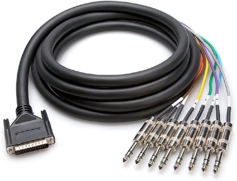 Hosa DTP-804 DB25 to 8 x TRS Jack Balanced Snake Cable, 4 Metre