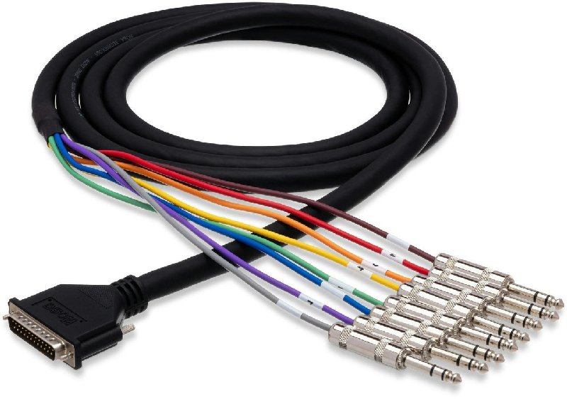 Hosa DTP 805 5m Balanced Audio Snake Cable - DB25 to 8x 1/4" TRS Jacks