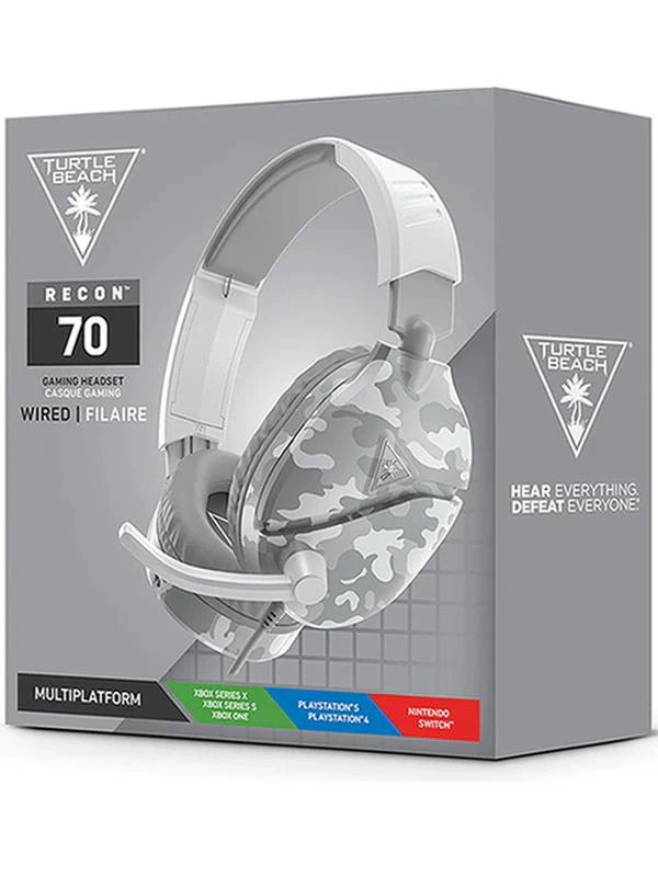 Turtle Beach Recon 70 Arctic Camo Gaming Headset with 40mm Speakers and Flip-up Mic