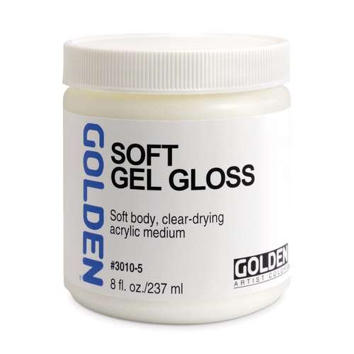 Golden Soft Gel Acrylic Medium, 237 ml Pot, Gloss Finish