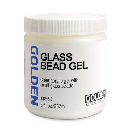 Golden Glass Bead Gel Medium, 237ml Pot with Real Glass Beads