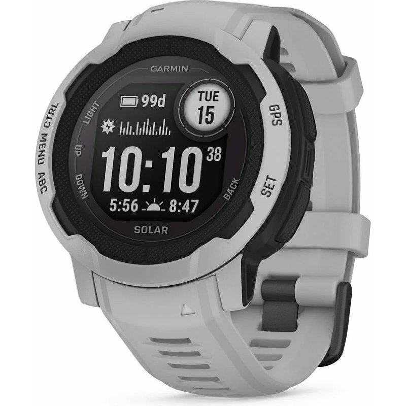 Garmin Instinct 2 Solar GPS Smartwatch with Heart Rate Monitor - Mist Grey