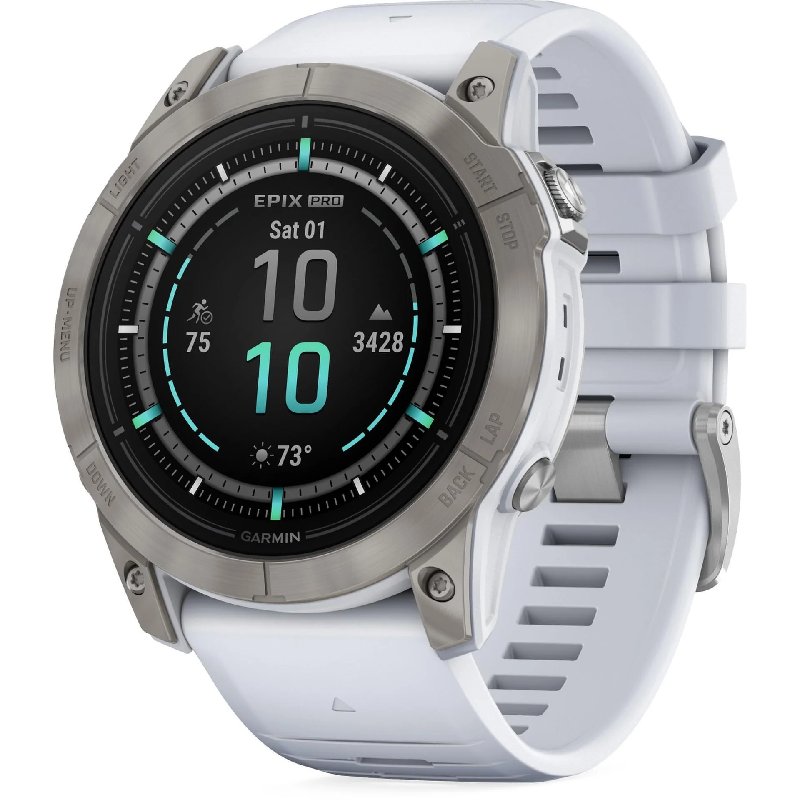 Garmin Epix Pro (Gen 2) Sapphire 51mm GPS Multisport Watch with White Titanium/Whitestone Band