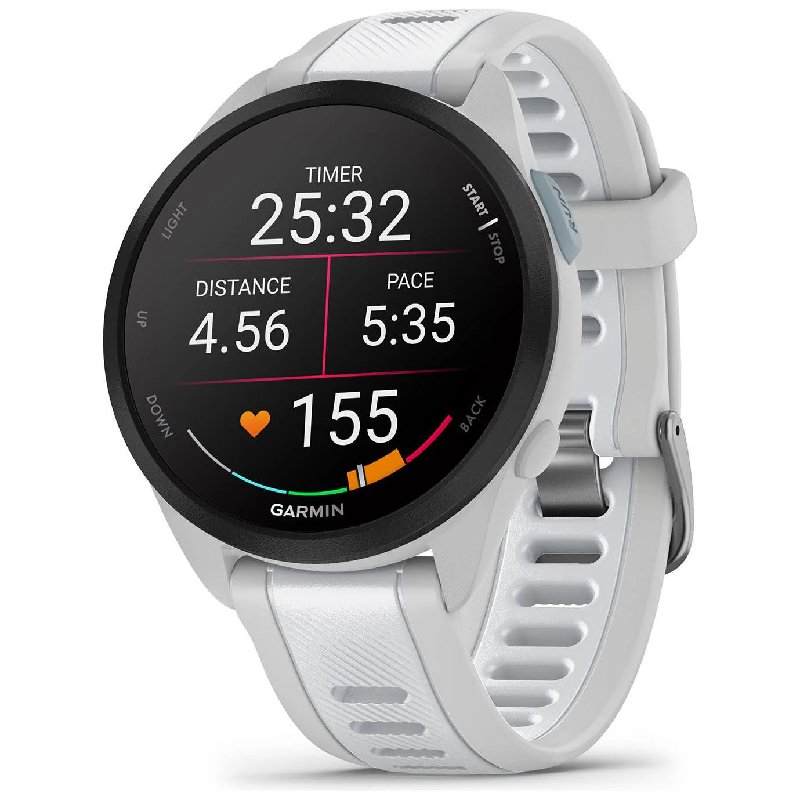 Garmin Forerunner 165 GPS Smartwatch with Heart Rate Monitor - Grey/White, 43mm