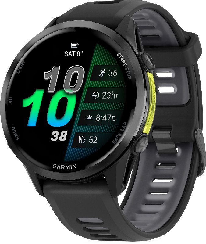 Garmin Forerunner 970 GPS Running Smartwatch with AMOLED Display - Carbon Grey DLC Titanium / Black Case