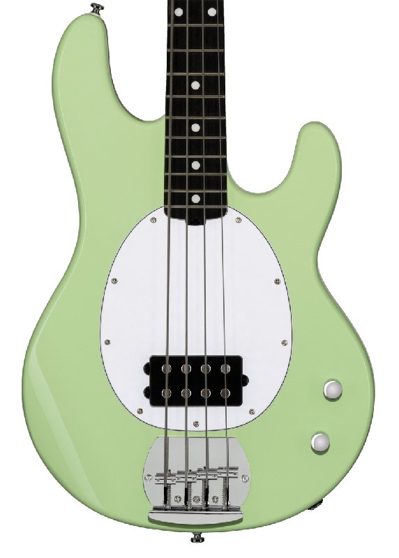 Sterling by Music Man Ray2 StingRay Bass Guitar in Misty Green with Amaranth Neck