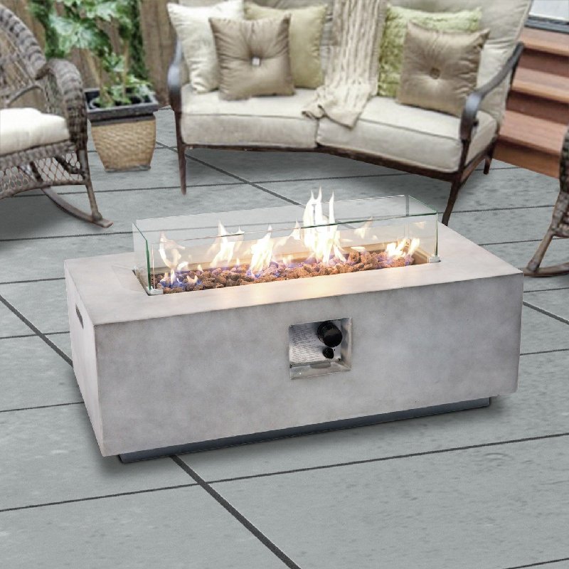 Teamson Home HF42708AA UK Gas Fire Pit With Cover, Lava Rocks and 3m Hose