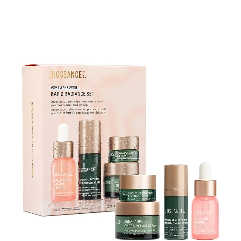Biossance Rapid Radiance Set with Eye Cream, Serum, Moisturiser and Oil