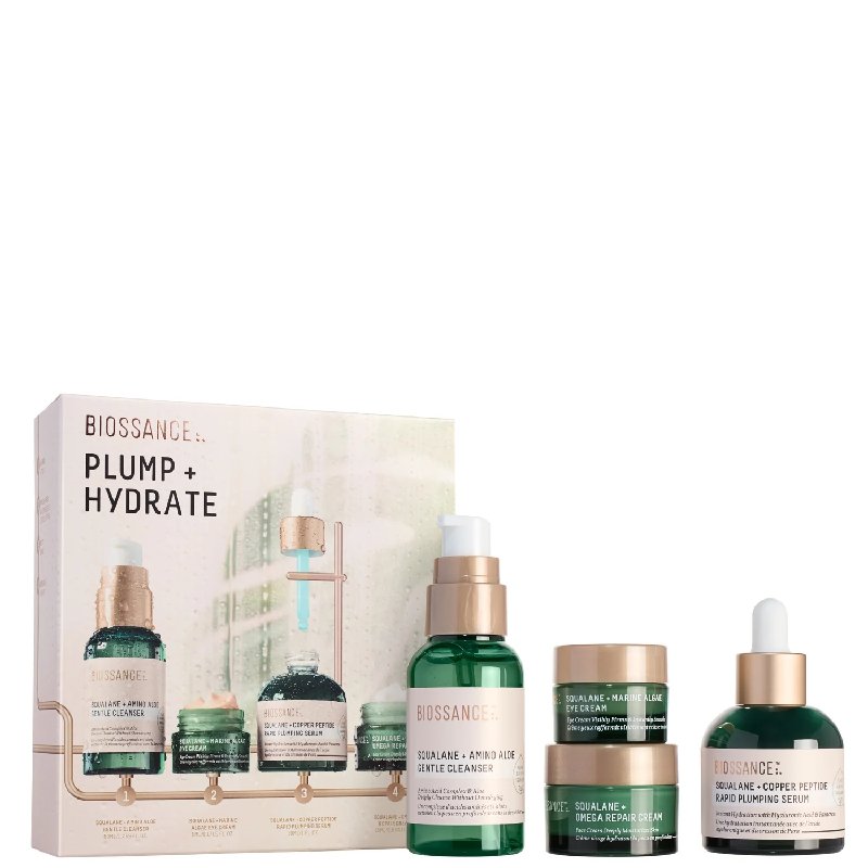 Biossance Plump and Hydrate Set with Cleanser, Eye Cream, Serum and Moisturiser