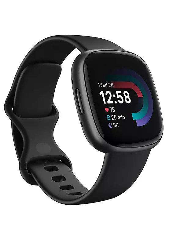 Fitbit Versa 4 Smart Watch in Black/Graphite with 40+ Exercise Modes