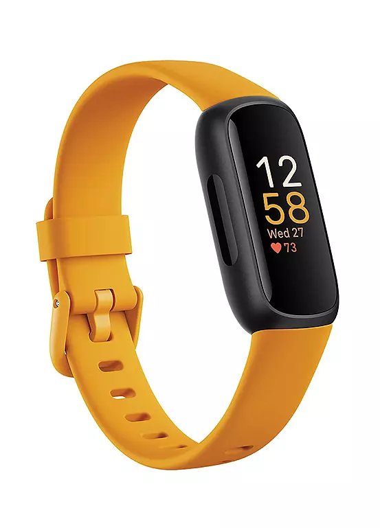 Fitbit Inspire 3 Health & Fitness Tracker in Black & Morning Glow