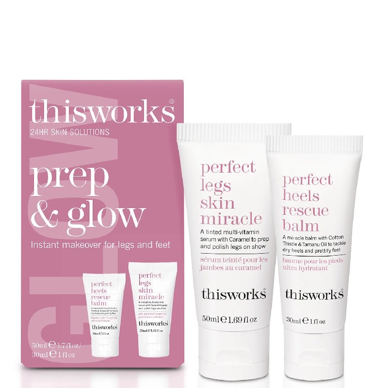 This Works Prep and Glow Kit with Perfect Legs Skin Miracle 50ml and Perfect Heels Rescue Balm 30ml