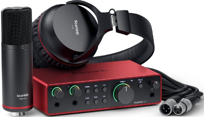 Focusrite Scarlett 2i2 Studio 4th Gen Audio Interface Bundle with Microphone and Headphones