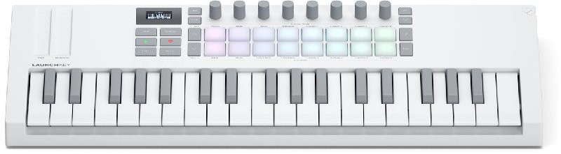 Novation Launchkey Mini 37 MK4 MIDI Keyboard & Controller in White