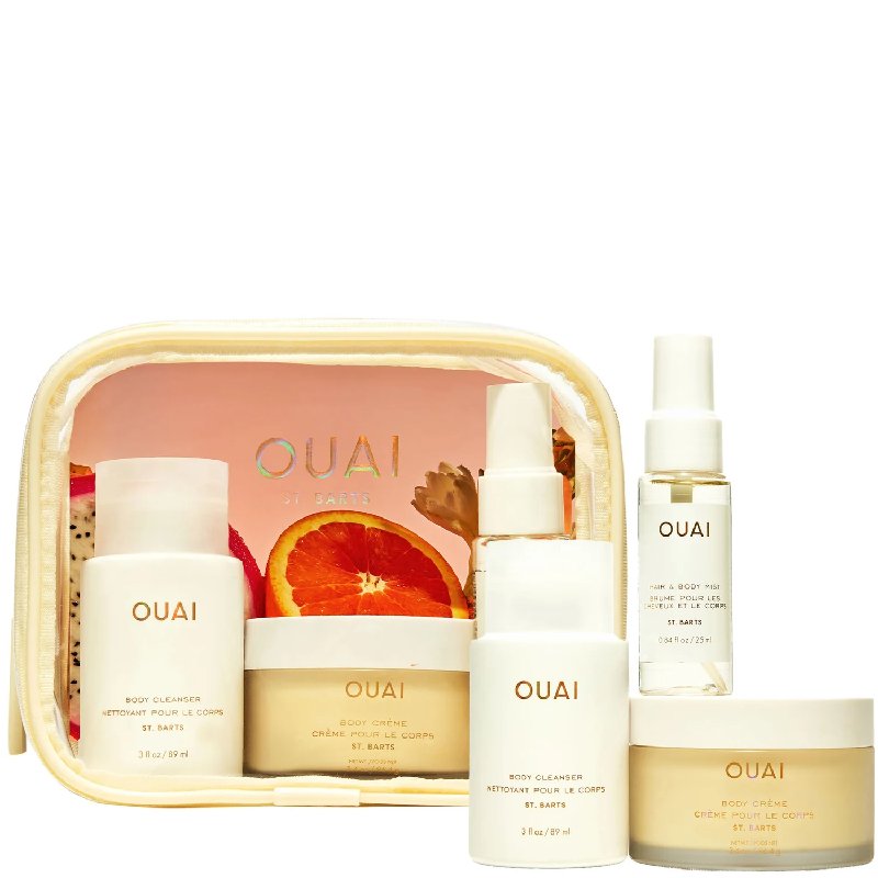 OUAI Wanna Get A-Ouai Travel Kit with St. Barts Body Cleanser, Creme and Mist