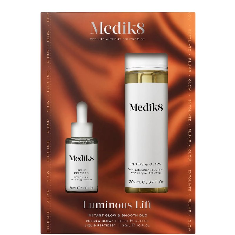 Medik8 Luminous Lift Skincare Set with Liquid Peptides 30ml and Press & Glow 200ml
