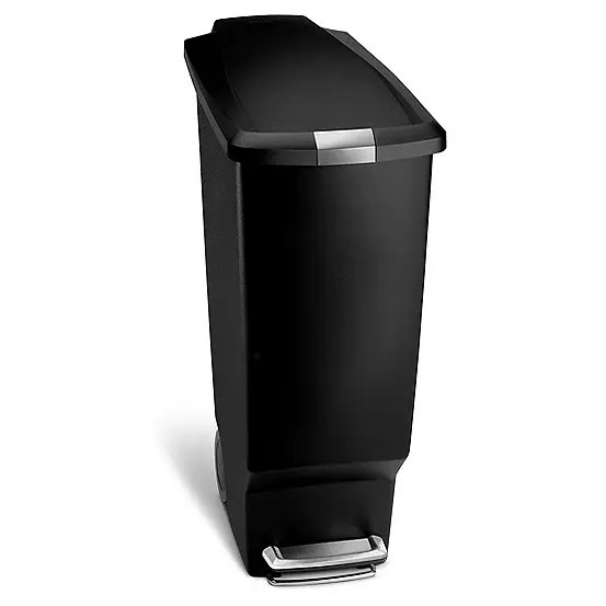 Simplehuman 40 Litre Slim Plastic Rectangular Pedal Bin - Black