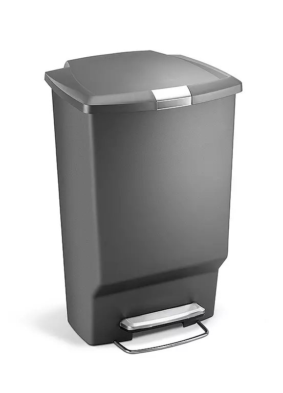 Simplehuman 45 Litre Plastic Rectangular Pedal Bin - Grey