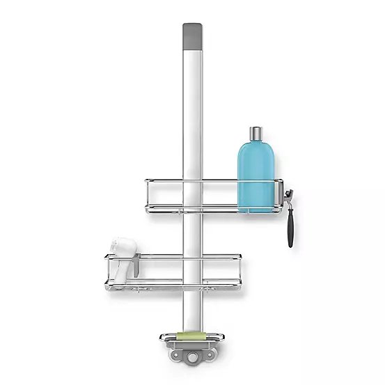 Simplehuman 2 Tier Overdoor Shower Caddy in Stainless Steel