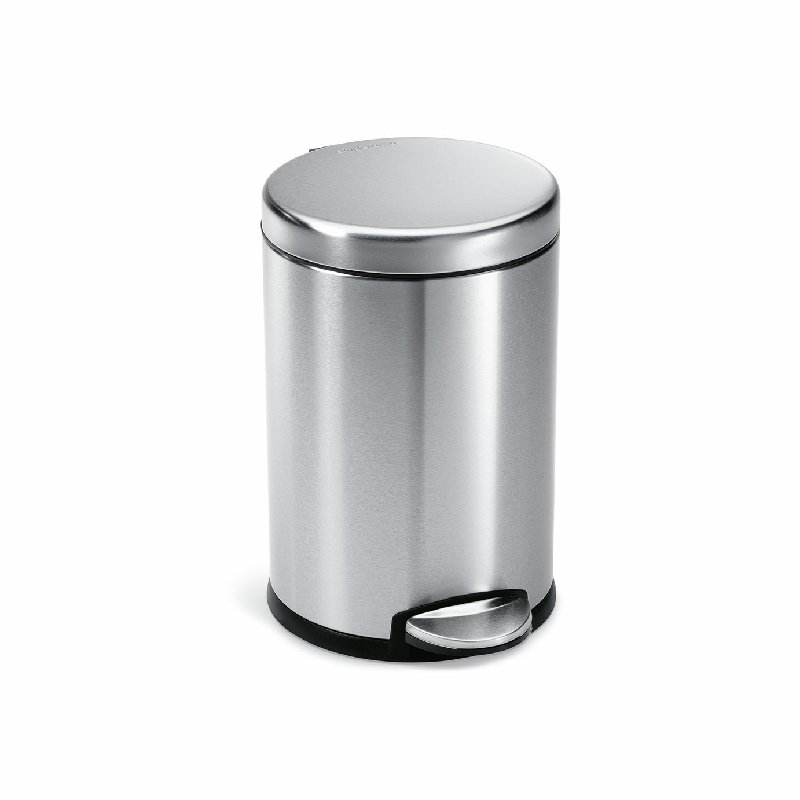Simplehuman 4.5L Round Bathroom Pedal Bin in Silver