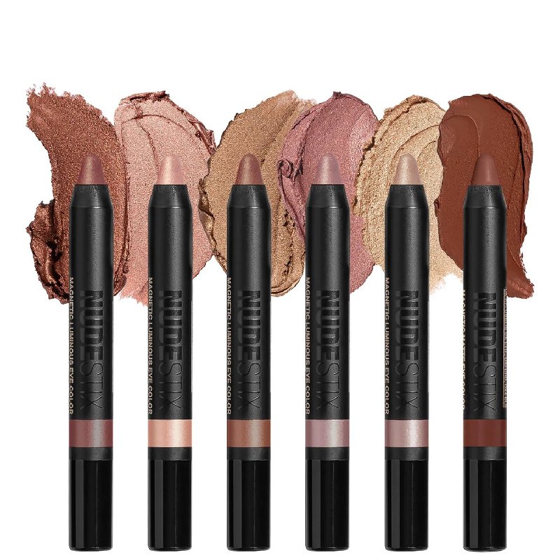 NUDESTIX Nude Beach 6-Piece Eye Pencil Palette with Rose Gold Tin