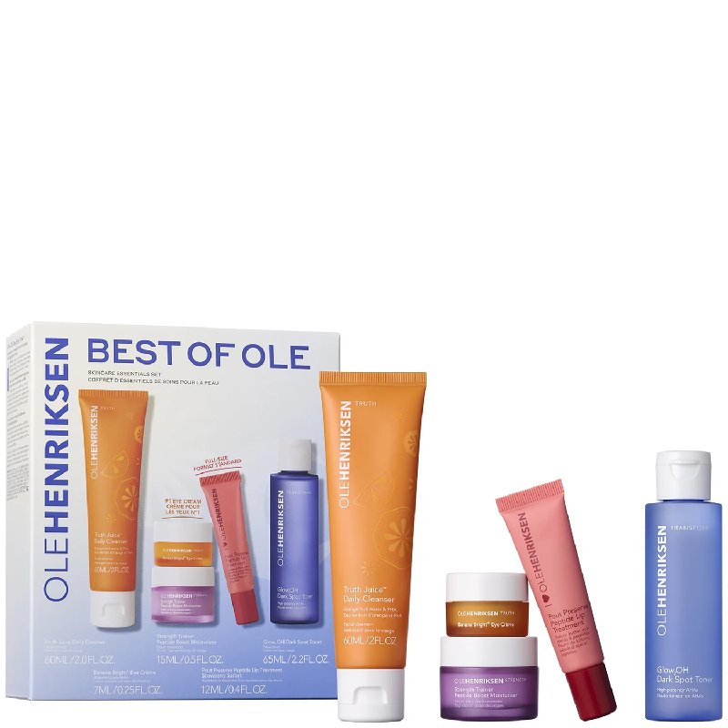 Ole Henriksen Best of Ole Skincare Essential Set with Cleanser, Toner, Eye Crème, Moisturiser & Lip Treatment