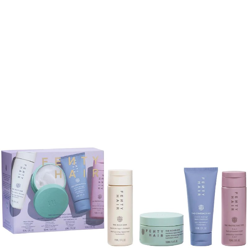 Fenty Hair The Maintenance Crew Bundle with Shampoo, Conditioner, Bond Repair and Heat Protectant