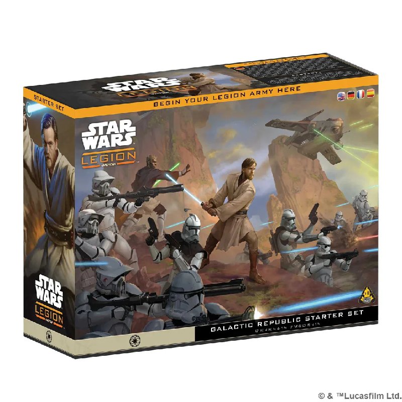 Star Wars Legion Galactic Republic Starter Set with 36 Miniatures