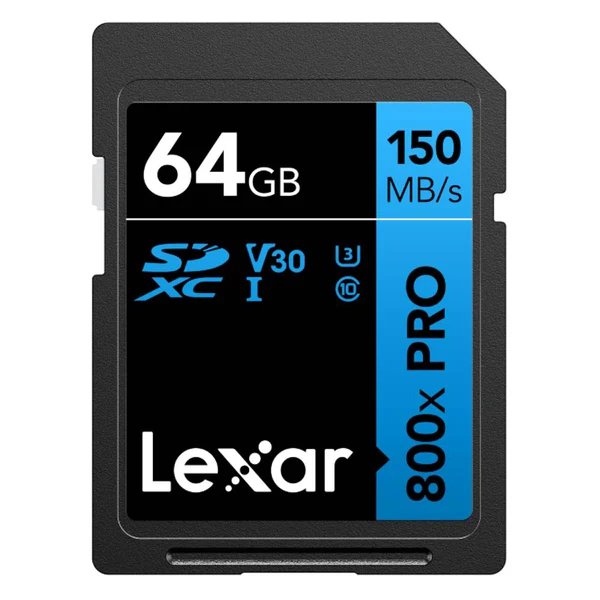 Lexar 800X PRO SDXC UHS-I SD Memory Card 64GB Blue Series