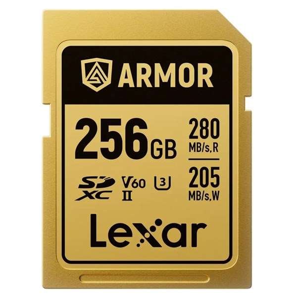 Lexar Armor Gold 256GB UHS-II V60 SDXC Stainless Steel Memory Card