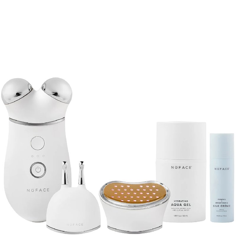 NuFACE Trinity+ Smart Advanced Facial Toning Device with LED ELE and TWR Attachments Set