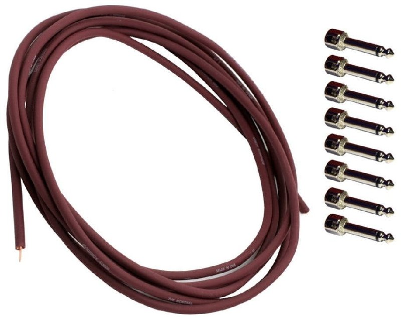 Evidence Audio SIS1 Solderless Cable Kit for Guitar Pedals, 5ft Cable, 8 Right-Angled Jacks